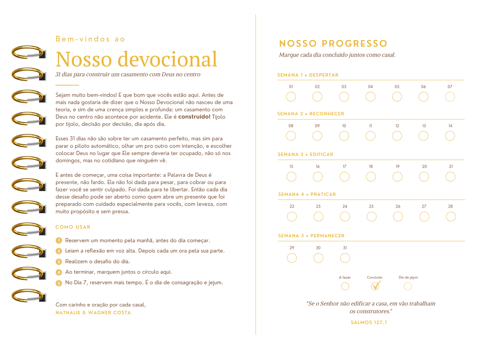 Progresso e Boas-vindas
